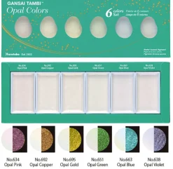 Kuretake Zestaw farb akwarelowych Gansai Tambi Opal Colors - - 6 kolorów > Farby Akwarelowe