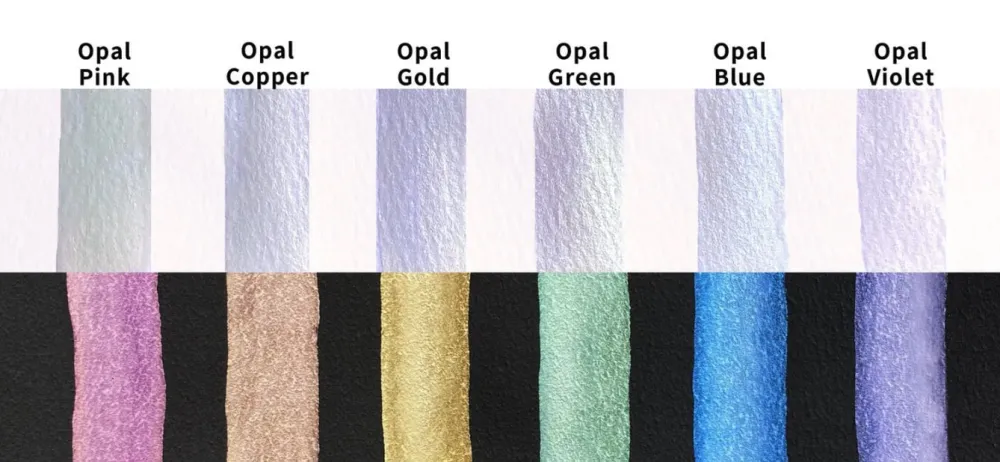 Kuretake Zestaw farb akwarelowych Gansai Tambi Opal Colors - - 6 kolorów > Farby Akwarelowe