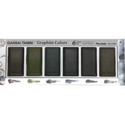 Kuretake Zestaw farb akwarelowych Gansai Tambi - - Graphite Colors, 6 kolorów ><noscript><img width=