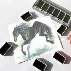 Kuretake Zestaw farb akwarelowych Gansai Tambi - - Graphite Colors, 6 kolorów ><noscript><img width=