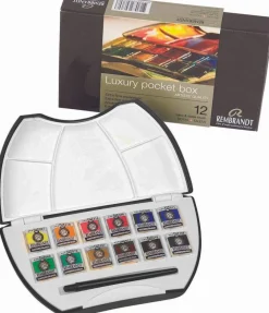 Rembrandt Zestaw farb akwarelowych Luxury Pocket Box w etui - - 12 kolorów > Farby Akwarelowe