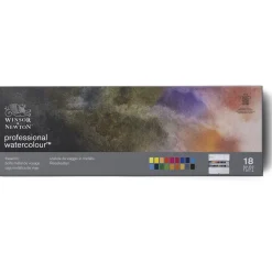 Winsor & Newton Zestaw farb akwarelowych Professional w półkostkach - - 18 kolorów ><noscript><img width=