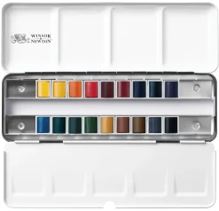 Winsor & Newton Zestaw farb akwarelowych Professional w półkostkach - - 18 kolorów ><noscript><img width=