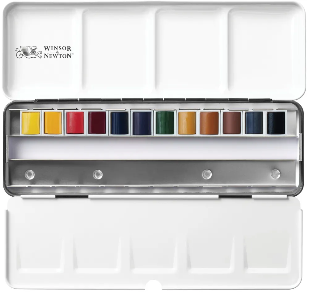 Winsor & Newton Zestaw farb akwarelowych Professional w półkostkach - - 12 kolorów