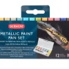 Derwent Zestaw farb akwarelowych w kostkach Metallic - - 12 kolorów