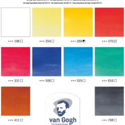 Van Gogh Zestaw farb akwarelowych w tubkach - - 10 kolorów x 10 ml > Farby Akwarelowe