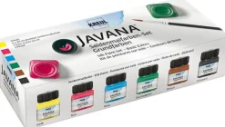 Kreul Zestaw farb do jedwabiu i jasnych tkanin Javana - - 6 kolorów x 20 ml > Farby I Pisaki Do Tkanin