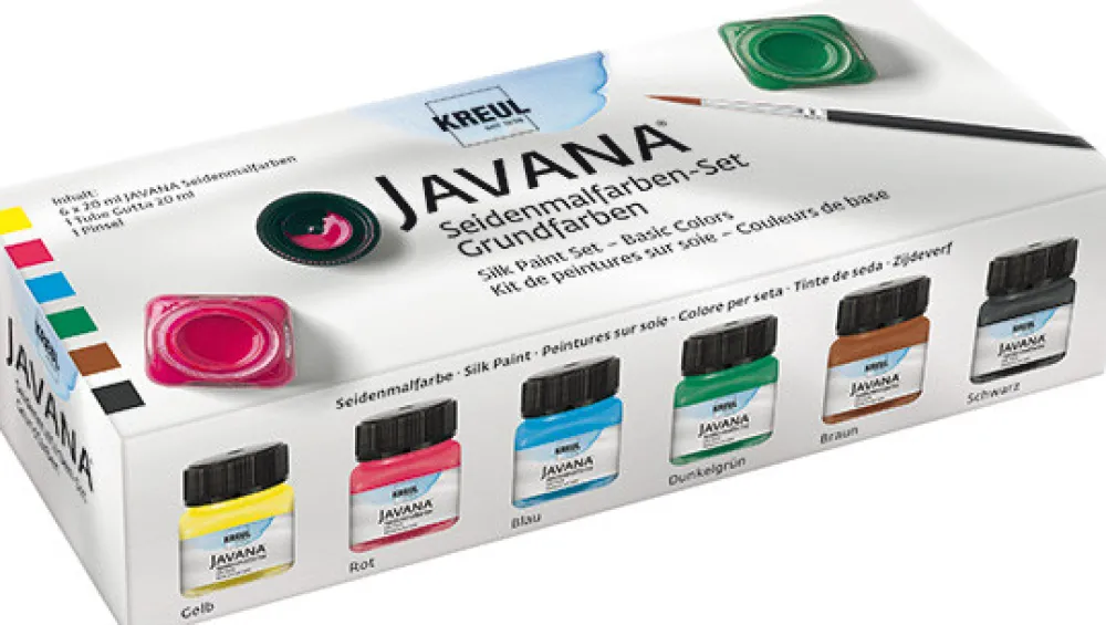 Kreul Zestaw farb do jedwabiu i jasnych tkanin Javana - - 6 kolorów x 20 ml > Farby I Pisaki Do Tkanin