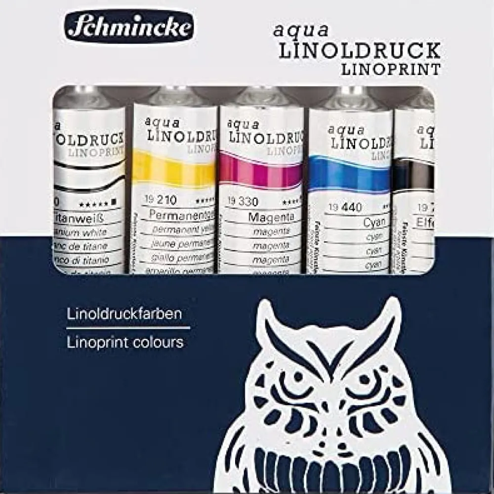 Schmincke Zestaw farb do linorytu Aqua Linoprint - - 5 kolorów x 20 ml > Techniki Graficzne