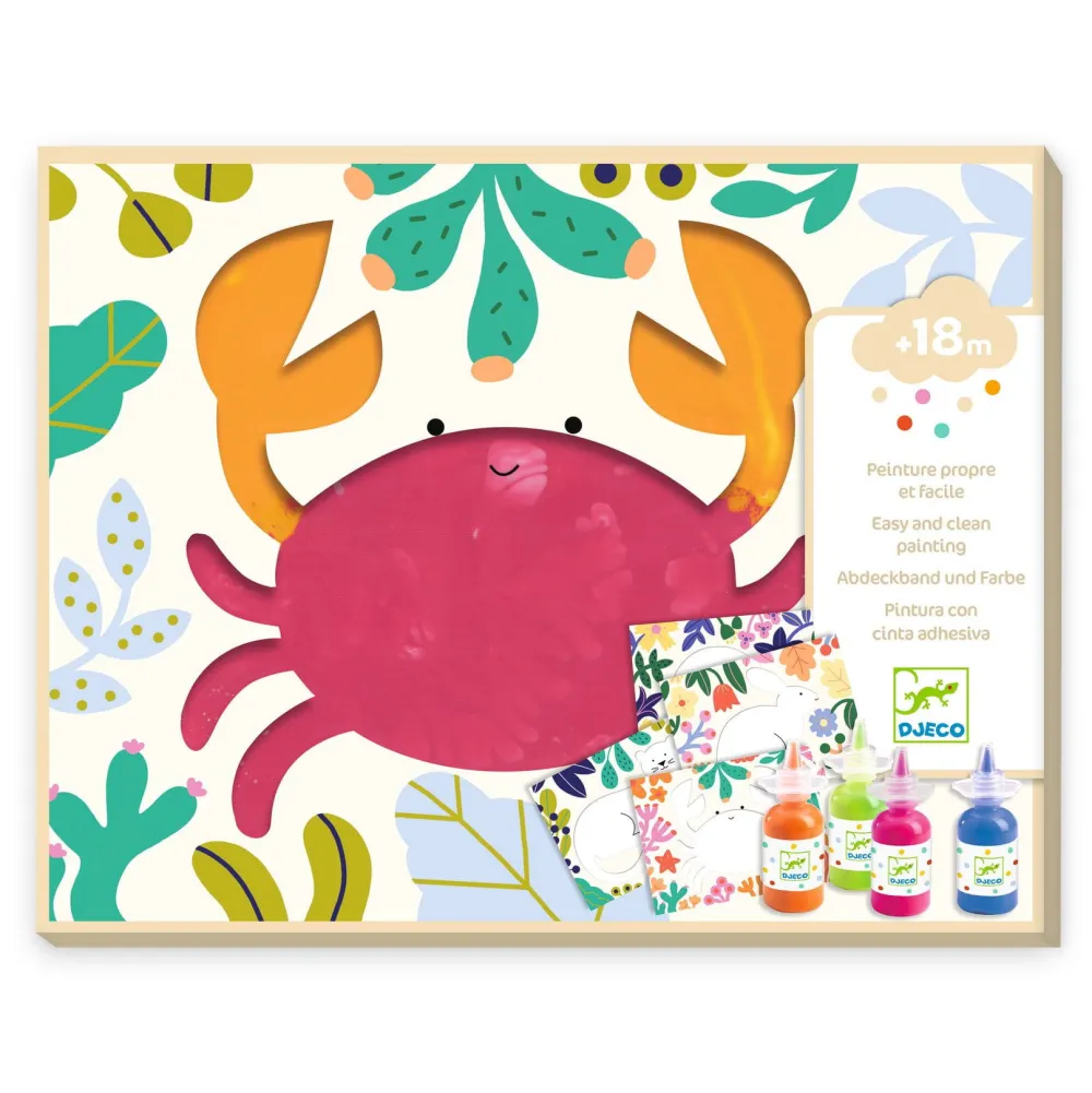 Djeco Zestaw farb do malowania palcami Ocean - - 4 kolory > Farby Plakatowe