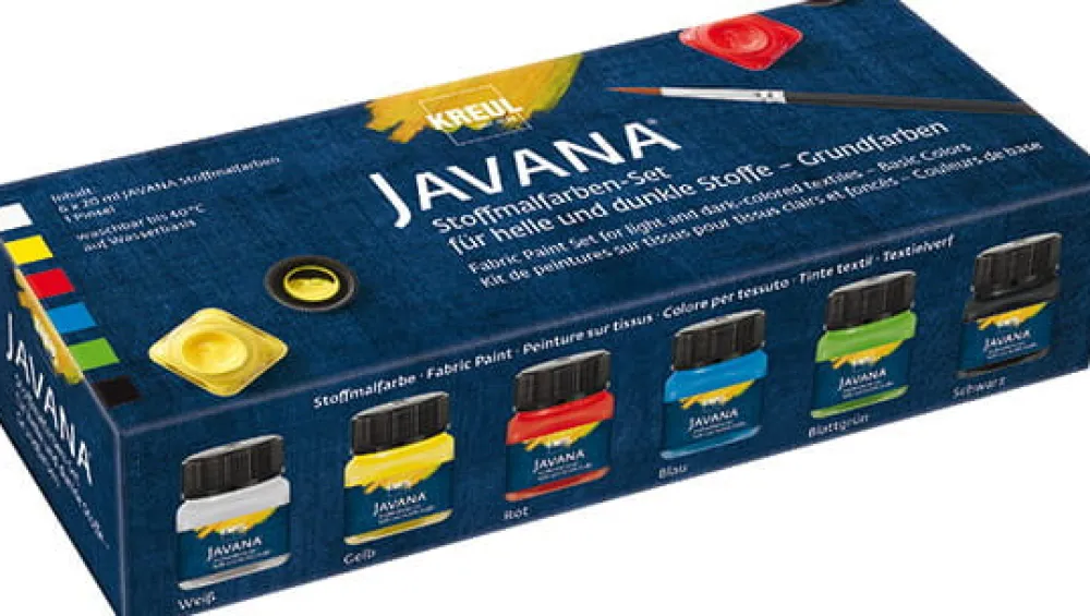 Kreul Zestaw farb do tkanin Javana - - Basic, 6 kolorów x 20 ml