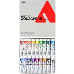 Holbein Zestaw farb gwaszy Acryla Gouache - - 18 kolorów x 20 ml