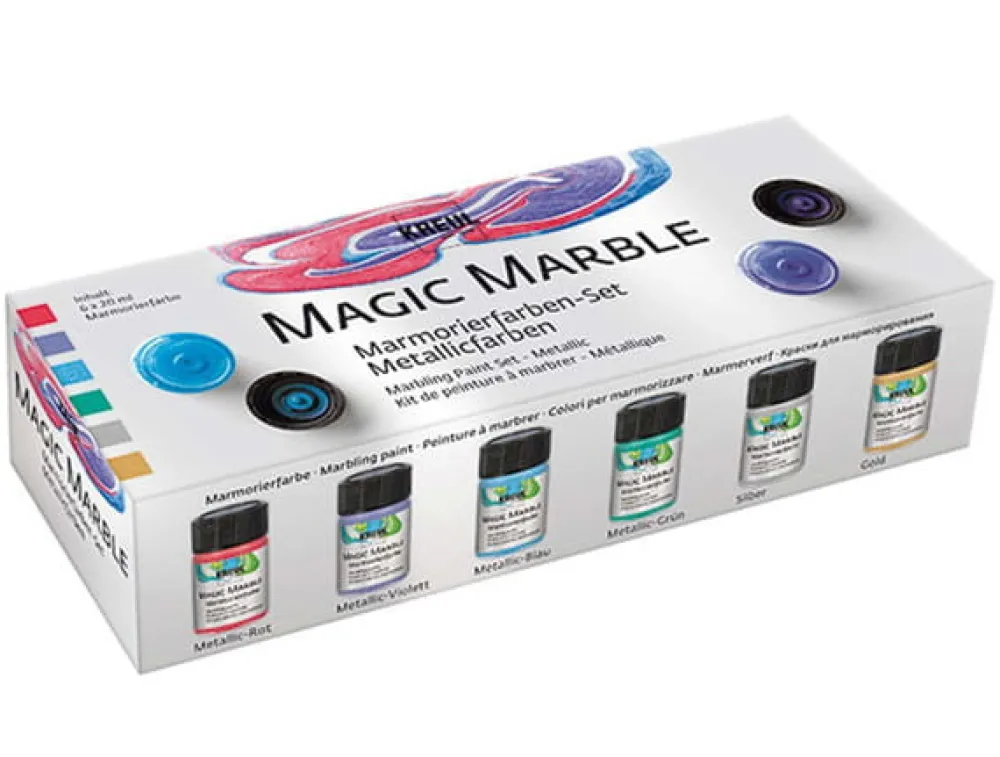 Kreul Zestaw farb marmurkowych Magic Marble - - Basic, 6 kolorów x 20 ml > Farby Dekoracyjne