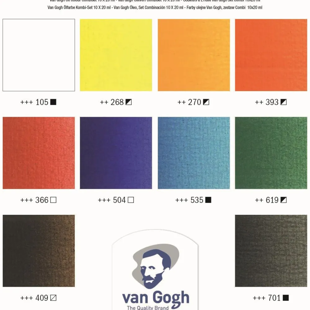 Van Gogh Zestaw farb olejnych Advanced Set - - 10 kolorów x 20 ml