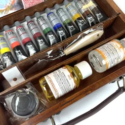 Renesans Zestaw farb olejnych Extra w drewnianej walizce - - 11 kolorów x 20 ml