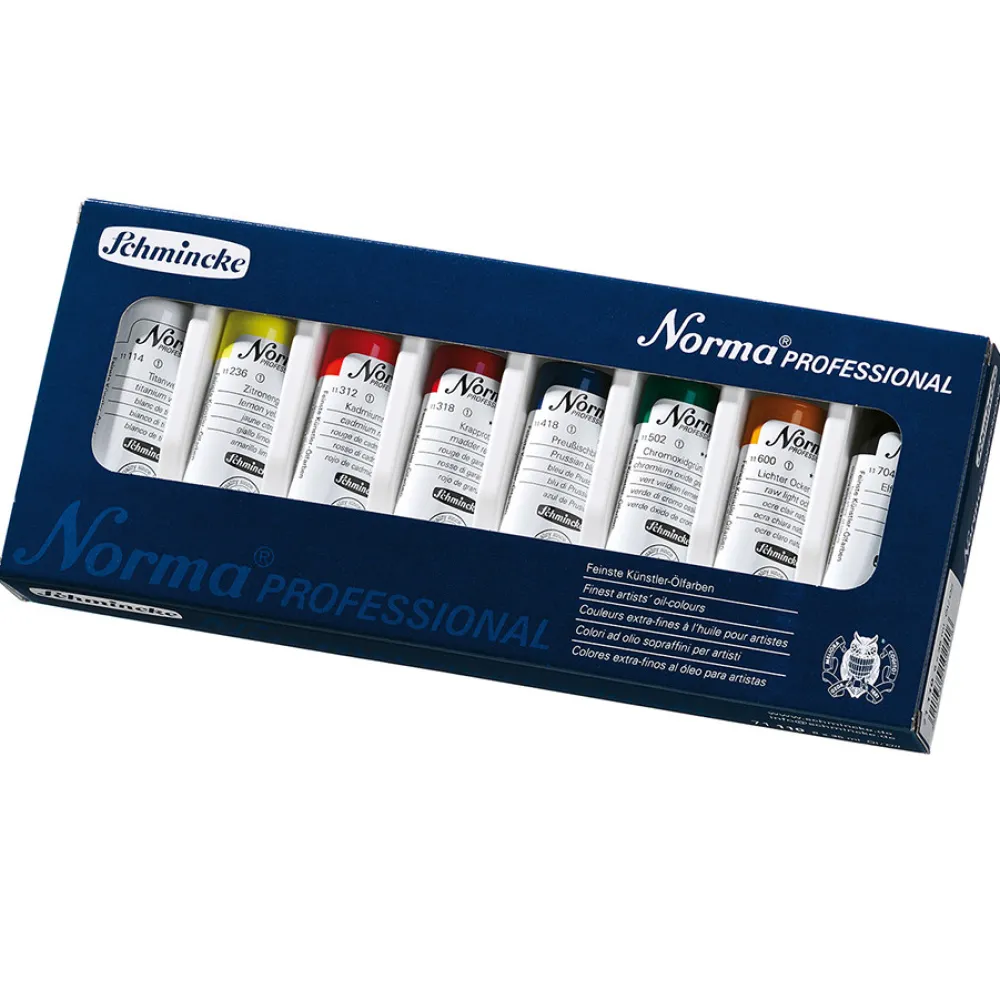 Schmincke Zestaw farb olejnych Norma Professional - - 8 kolorów x 20 ml > Farby Olejne