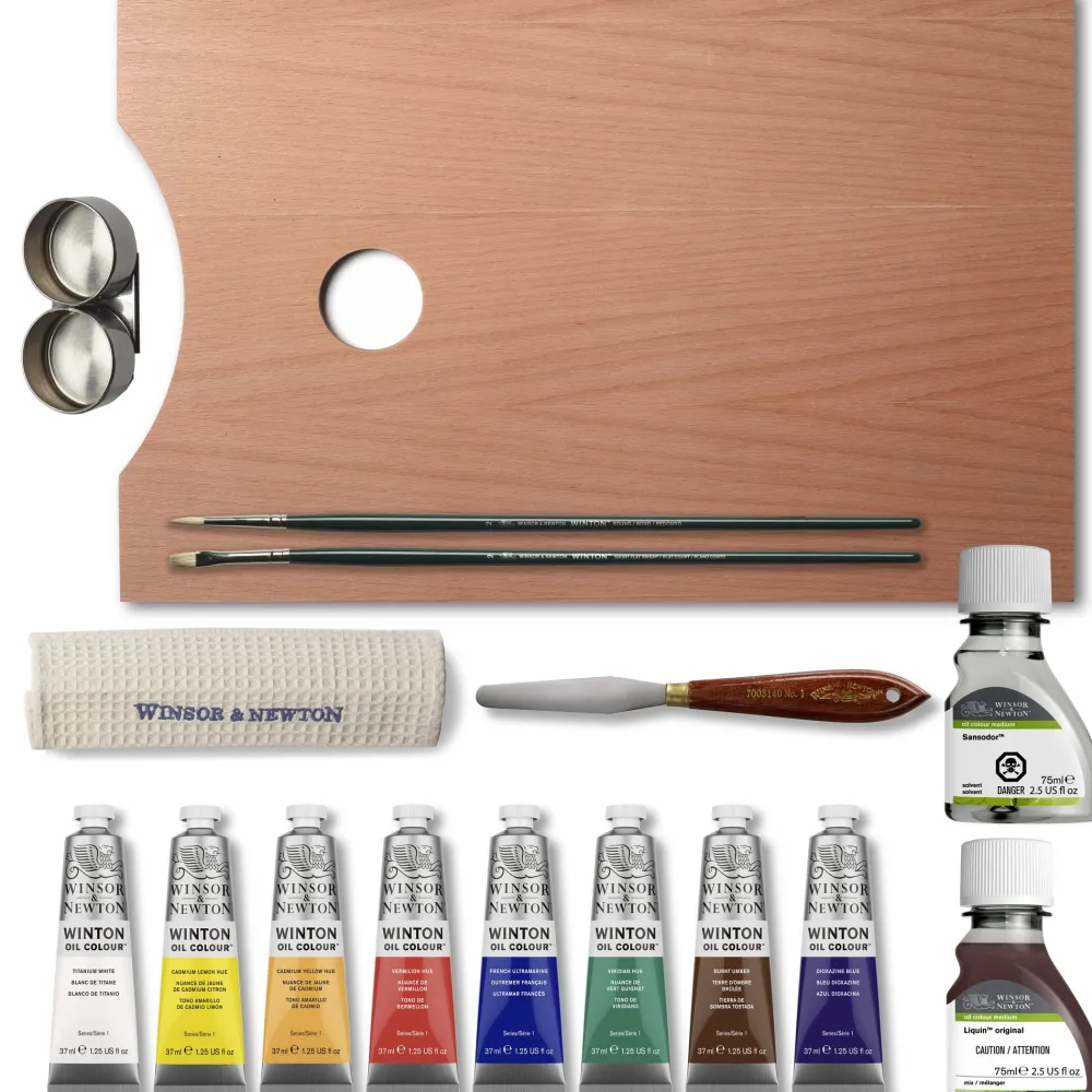Winsor & Newton Zestaw farb olejnych Winton w drewnianym etui - - 15 szt.