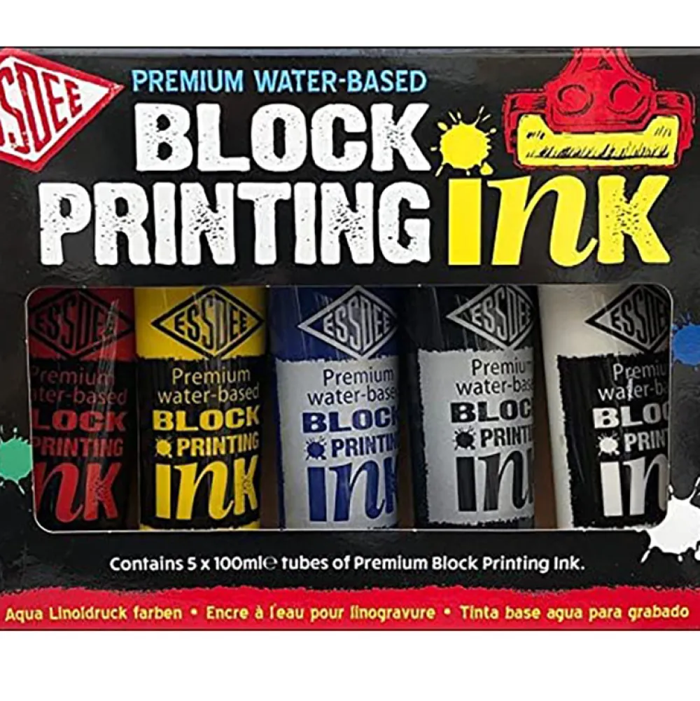 Essdee Zestaw farb, tuszów do linorytu Ink - - 5 kolorów x 100 ml