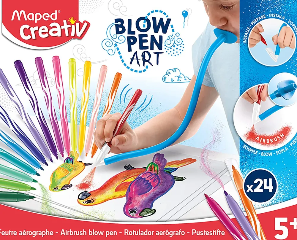 Maped Zestaw flamastrów dmuchanych Blow Pen Art - - 24 kolory > Dzieci Flamastry Dla Dzieci