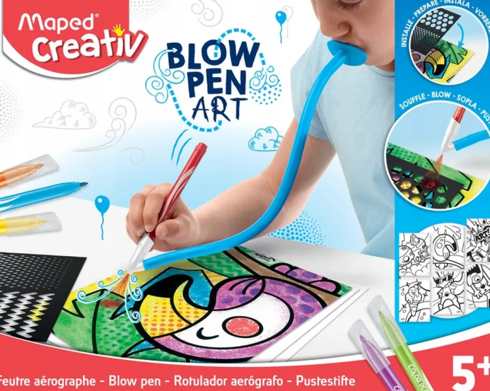 Dzieci Maped Zestaw flamastrów dmuchanych Blow Pen Pop Art - - 6 kolorów