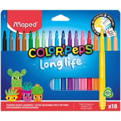 Maped Zestaw flamastrów niewysychających Color'Peps - - 18 szt. > Dzieci Flamastry Dla Dzieci