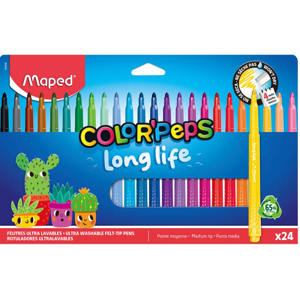 Dzieci Maped Zestaw flamastrów niewysychających Color'Peps - - 24 szt.
