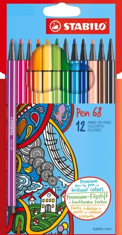 Stabilo Zestaw flamastrów Pen 68 - - 12 kolorów > Markery, Brushpeny I Pisaki