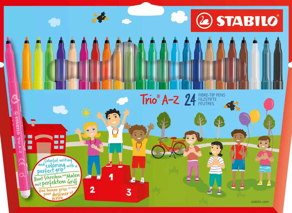 Stabilo Zestaw flamastrów Trio A-Z - - 24 kolory > Dzieci Flamastry Dla Dzieci
