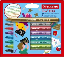 Stabilo Zestaw flamastrów Trio Deco Metallic - - metaliczne, 8 kolorów > Markery, Brushpeny I Pisaki