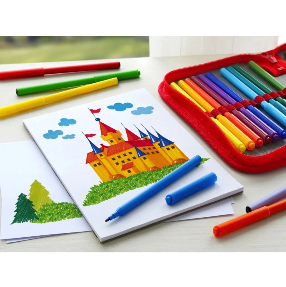 Dzieci Faber-Castell Zestaw flamastrów Zamek - - 12 kolorów