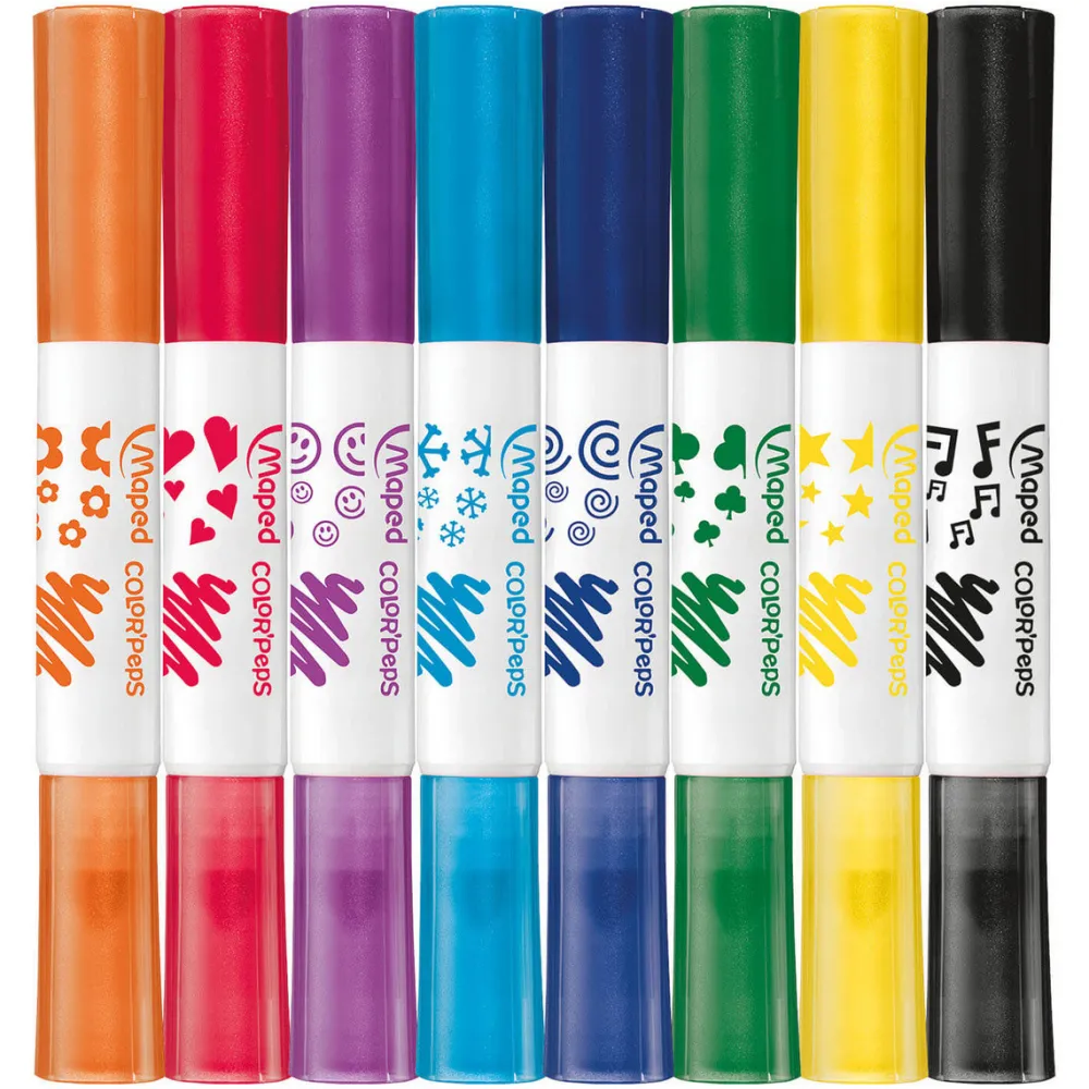 Maped Zestaw flamastrów z pieczątkami Color'Peps - - 8 kolorów > Dzieci Flamastry Dla Dzieci