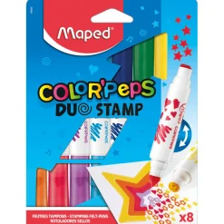 Maped Zestaw flamastrów z pieczątkami Color'Peps - - 8 kolorów > Dzieci Flamastry Dla Dzieci