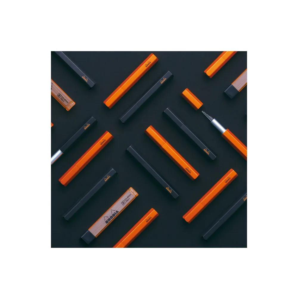 Rhodia Zestaw grafitów do ołówków z etui 0,5 mm - - Orange 20 szt. > Wkłady Do Ołówków