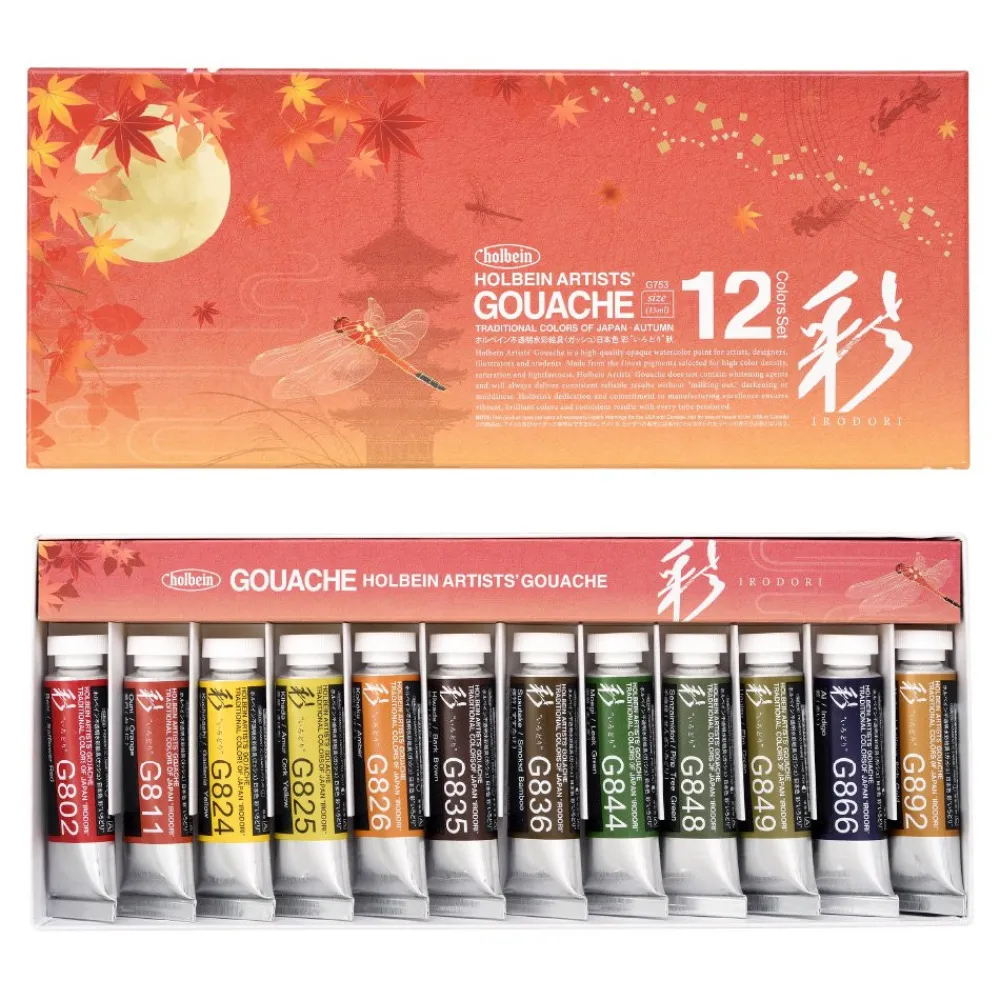 Holbein Zestaw gwaszy Artists’ Gouache Irodori - - Autumn, 12 szt.