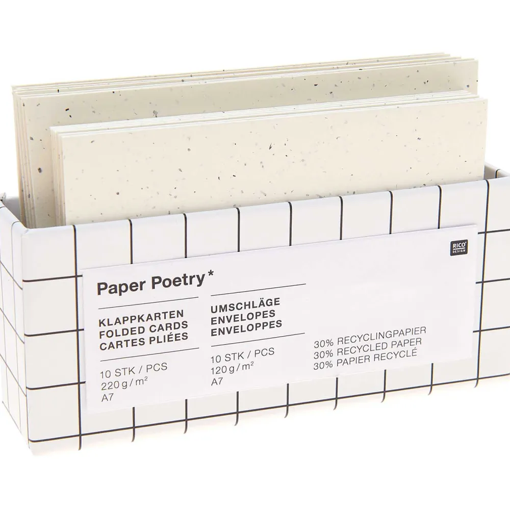 Rico Design Zestaw kopert i kart - Paper Poetry - Cappuccino, A7, 10 szt. > Zestawy Kopert I Kart