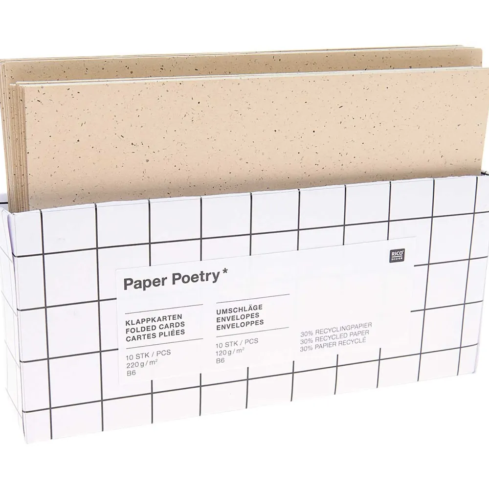 Rico Design Zestaw kopert i kart - Paper Poetry - Cappuccino, B6, 10 szt.