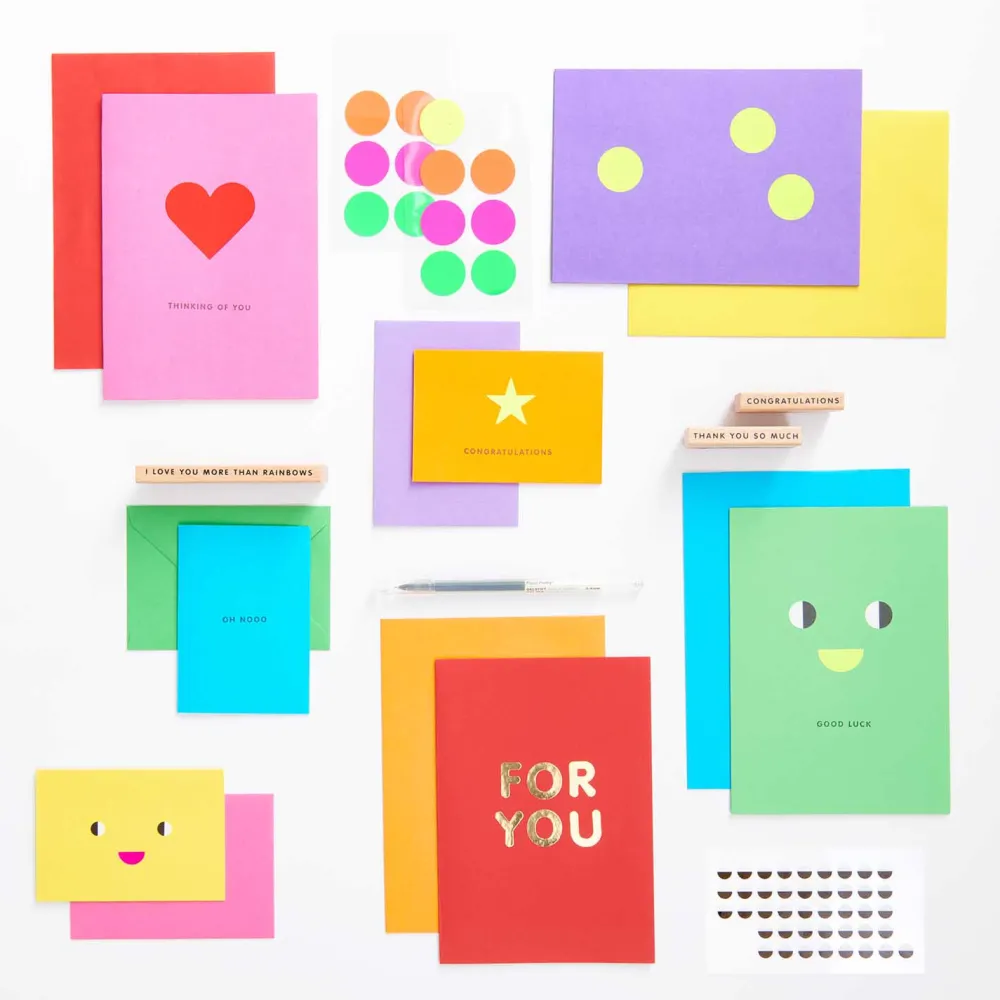 Rico Design Zestaw kopert i kart Rainbow - Paper Poetry - Classic, C7, 14 szt.