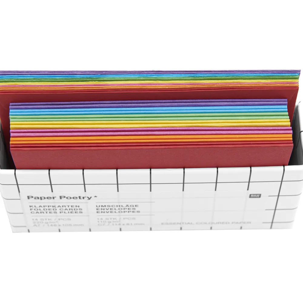 Rico Design Zestaw kopert i kart Rainbow - Paper Poetry - Classic, C7, 14 szt.