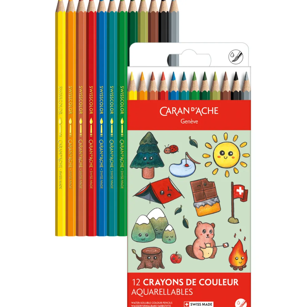 Caran d'Ache Zestaw kredek akwarelowych Kawaii Mountain - - 12 szt.