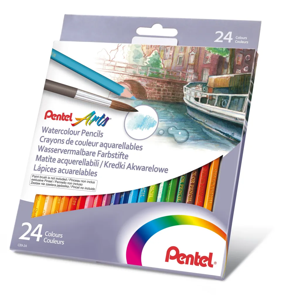 Pentel Zestaw kredek akwarelowych - - 12 kol. > Kredki
