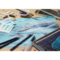 Derwent Zestaw kredek Inktense w metalowej kasecie - - 12 kolorów ><noscript><img width=
