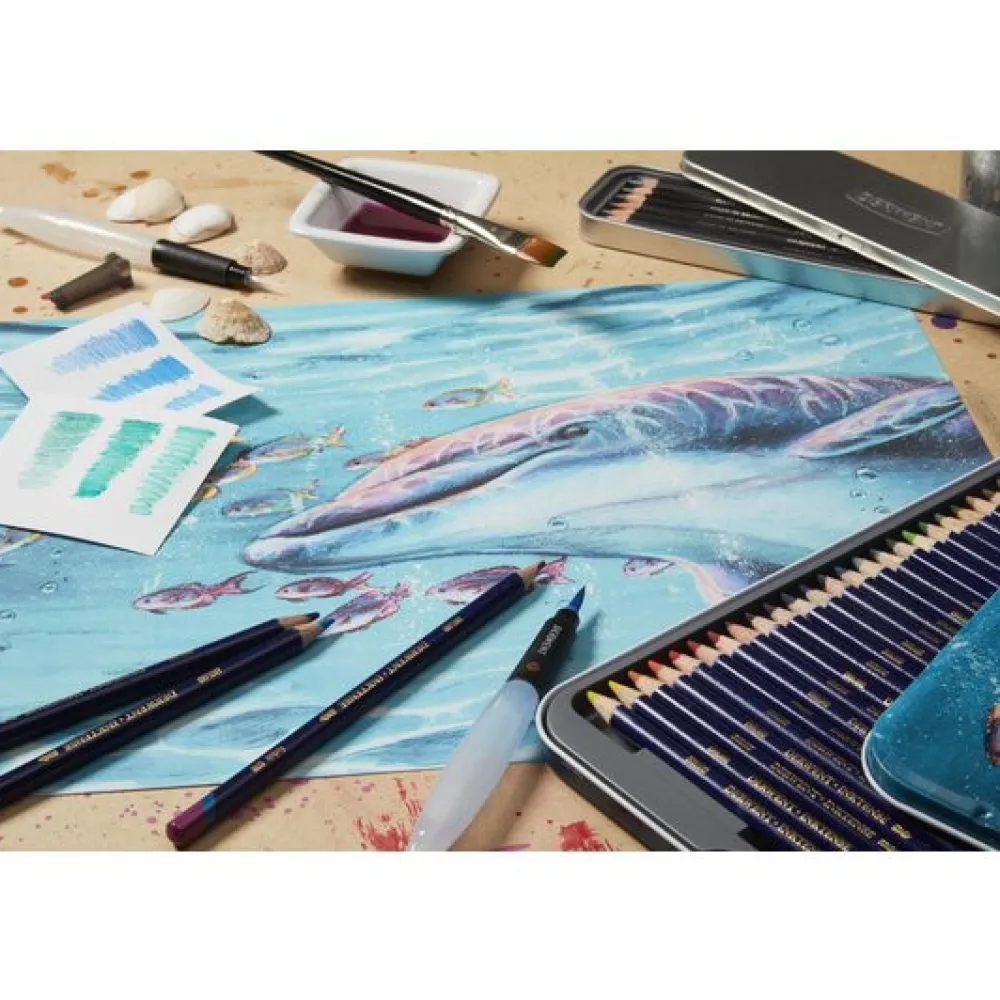 Derwent Zestaw kredek Inktense w metalowej kasecie - - 24 kolory > Kredki