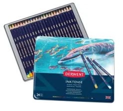 Derwent Zestaw kredek Inktense w metalowej kasecie - - 24 kolory ><noscript><img width=