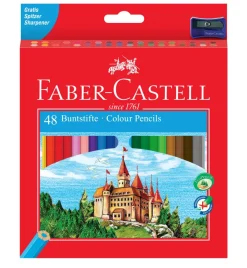Faber-Castell Zestaw kredek ołówkowych w pudełku, Zamek - - 48 kolorów > Dzieci Kredki Dla Dzieci|Kredki