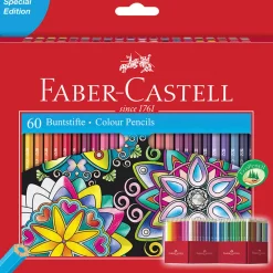 Dzieci Faber-Castell Zestaw kredek ołówkowych w pudełku, Zamek - - 60 kolorów