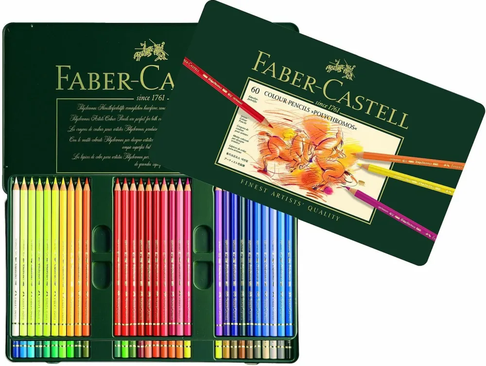 Faber-Castell Zestaw kredek Polychromos w kasecie metalowej - - 12 kolorów > Kredki