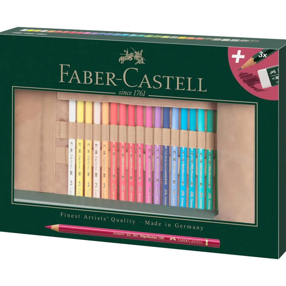 Faber-Castell Zestaw kredek Polychromos w zwijanym piórniku - - 30 kolorów > Kredki