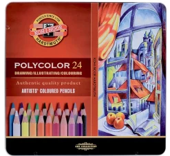 KOH-I-NOOR Zestaw kredek Polycolor - - metalowe opakowanie, 24 szt. > Kredki
