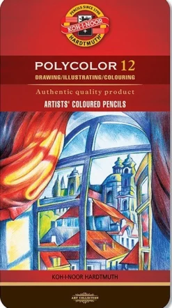 KOH-I-NOOR Zestaw kredek Polycolor - - metalowe opakowanie, 12 szt.