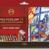 KOH-I-NOOR Zestaw kredek Polycolor z ołówkiem i temperówką - - 24 kolory